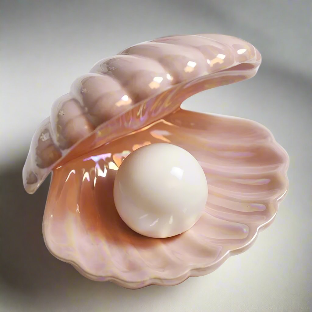 Night Light Ceramic Shell Pearl Lamp Bedroom Decoration Home Bedside Girl Gift