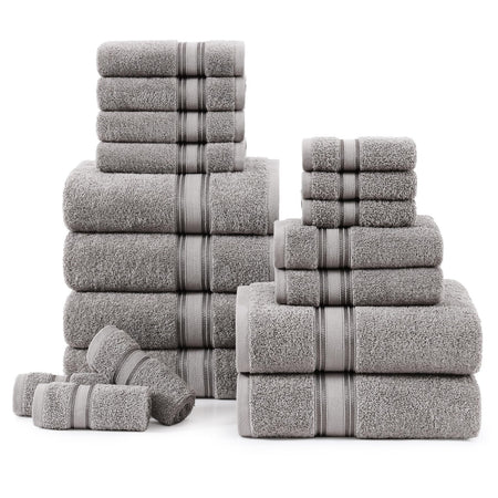 LANE LINEN Bath Towels for Bathroom Set- 100% Cotton Towel Set, Soft Bath Set- 6 Bathroom Towels, 6 Hand Towels, 6 Wash Cloths, Quick Dry, Highly