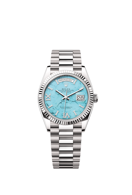 Day-Date 36, 18k White Gold with Diamond-set, 36mm, Ref# 128239-0044