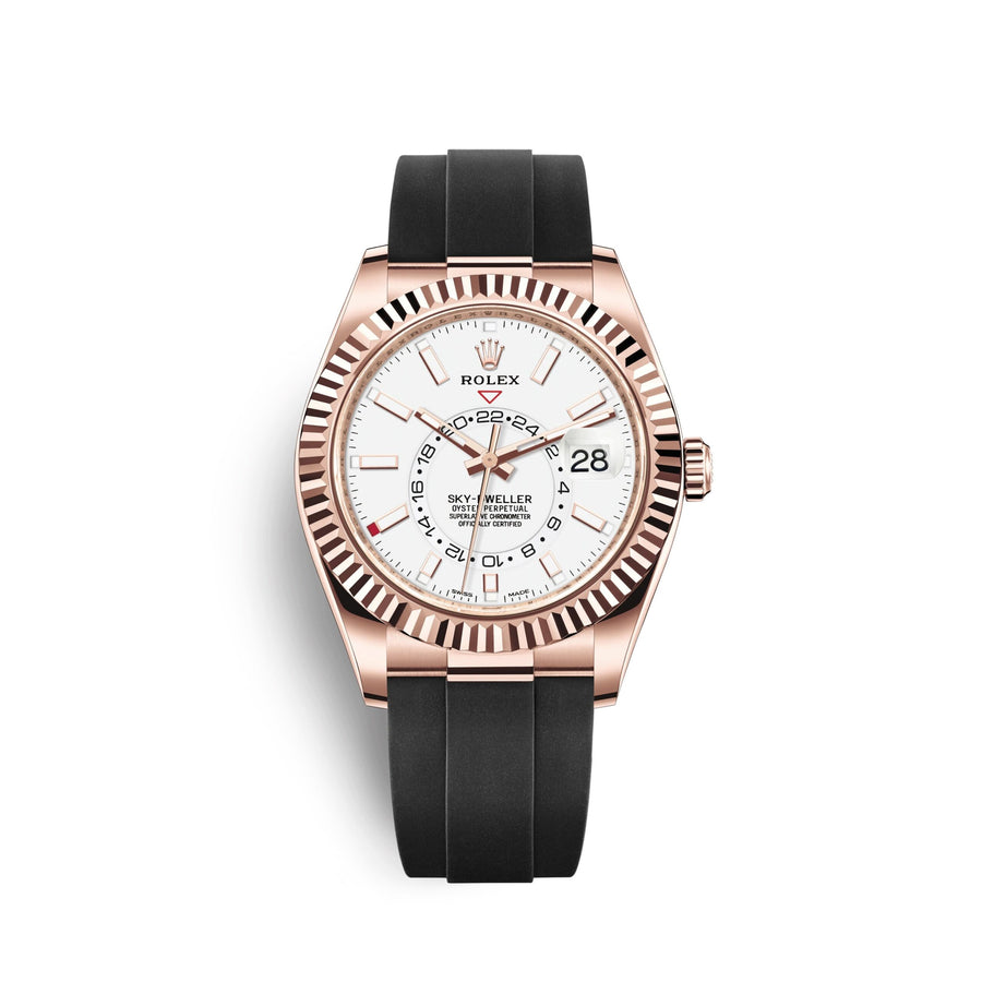 Sky-Dweller 42mm, 18k Everose Gold, Oysterflex, Ref# 326235-0004