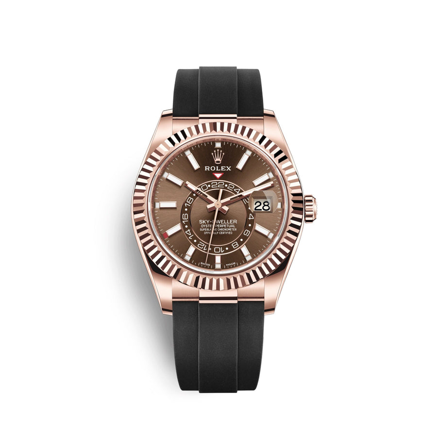 Sky-Dweller 42mm, 18k Everose Gold, Oysterflex, Ref# 326235-0005