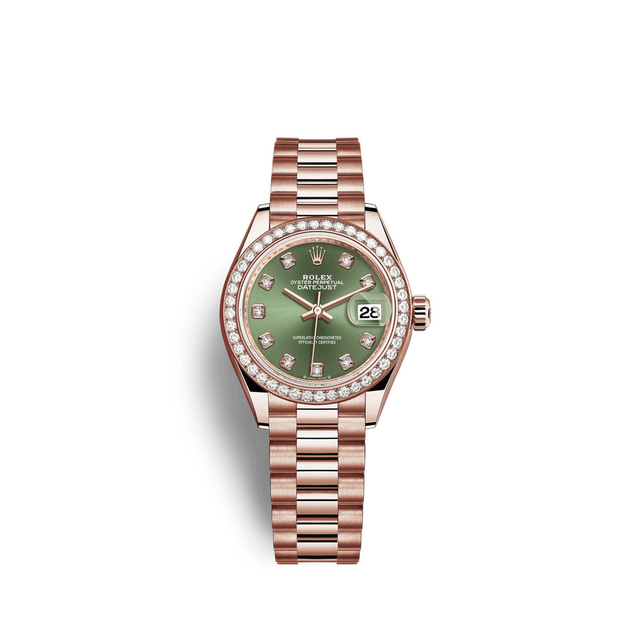 Lady-Datejust 28, 18kt Everose Gold and diamonds, Ref# 279135RBR-0014