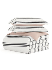 Comfort Canopy - 3 Piece Rose Desert Stripe Microfiber Duvet Cover Set with Shams for Twin Beds