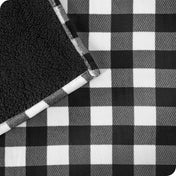Bare Home Plush Sherpa Bed Blanket - Fluffy &amp; Soft - Reversible - Lightweight - Twin/Twin XL, Buffalo Plaid - White/Black