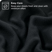 Bare Home Cozy Fleece Sheet Set - Extra Plush Polar Fleece - Deep Pocket - Split King, Black