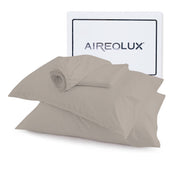 TENCEL™ Lyocell Queen Sheet Set, 500 Thread Count Temperature-Regulating, Ultra Soft &amp; Silky 4-Piece Set Taupe by Aireolux