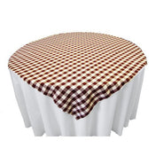 LA Linen Polyester Gingham Checkered 58 by 58-Inch Square Tablecloth, Royal Blue and White