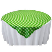 LA Linen Polyester Gingham Checkered 58 by 58-Inch Square Tablecloth, Royal Blue and White