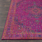 Hauteloom Milliken Hallway, Kitchen Runner Rug - Updated Traditional - Orange, Purple, Gray - 2'7" x 7'3"