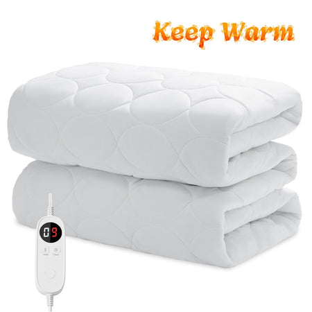 JUSTLET Heated Mattress Pad Twin Size,Electric Mattress Pad,Electric Bed Warmer with 9 Heated Settings Controller & 1-9 Hours Auto Shut Off