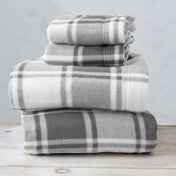 Great Bay Home Extra Plush Plaid Fleece Warm &amp; Cozy Sheet Set (Full, Plaid Grey)
