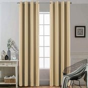 Amay Blackout Grommet Curtain Panel Beige 42 Inch Wide by 108 Inch Long- 1Panel