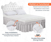 SGI Bedding 16 Inch Wrap Around Bed Skirt | Microfiber Bed Skirt | Fade Resistant, Wrinkle Free, Anti-static, Decorative, Extra Storage Space