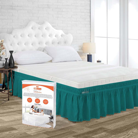 SGI Bedding 21 Inch Wrap Around Bed Skirt | Microfiber Bed Skirt | Fade Resistant, Wrinkle Free, Anti-static, Decorative, Extra Storage Space