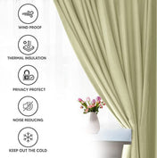 Amay Grommet Top Blackout Curtain Panel Greyish White 60 Inch Wide by 120 Inch Long-1Panel