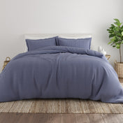 Noble Linens Navy Blue Diamond Pattern 2-Piece Duvet Cover Set, Twin/TwinXL