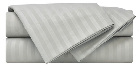 Mezzati Luxury 1800 Prestige Soft and Comfortable Collection Bed Sheets Set Cal King Striped Gray