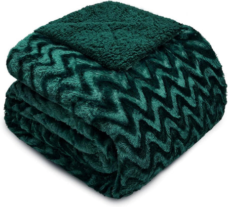 Whale Flotilla Faux Fur Sherpa King Size Blanket, Cozy Reversible Fuzzy Fluffy Plush Blankets with Stylish for Winter Fall, Warm and Soft, 90x104