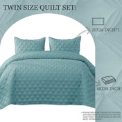 Exclusivo Mezcla Bed Quilt Set Twin Size for All Seasons, Stitched Pattern Quilted Bedspread/ Bedding Set/ Coverlet with 1 Pillow sham, Lightweight