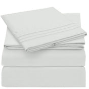 Mellanni Sheet Set Hotel Luxury Brushed Microfiber, Deep Pocket Sheet, 3 Piece Twin Ivory