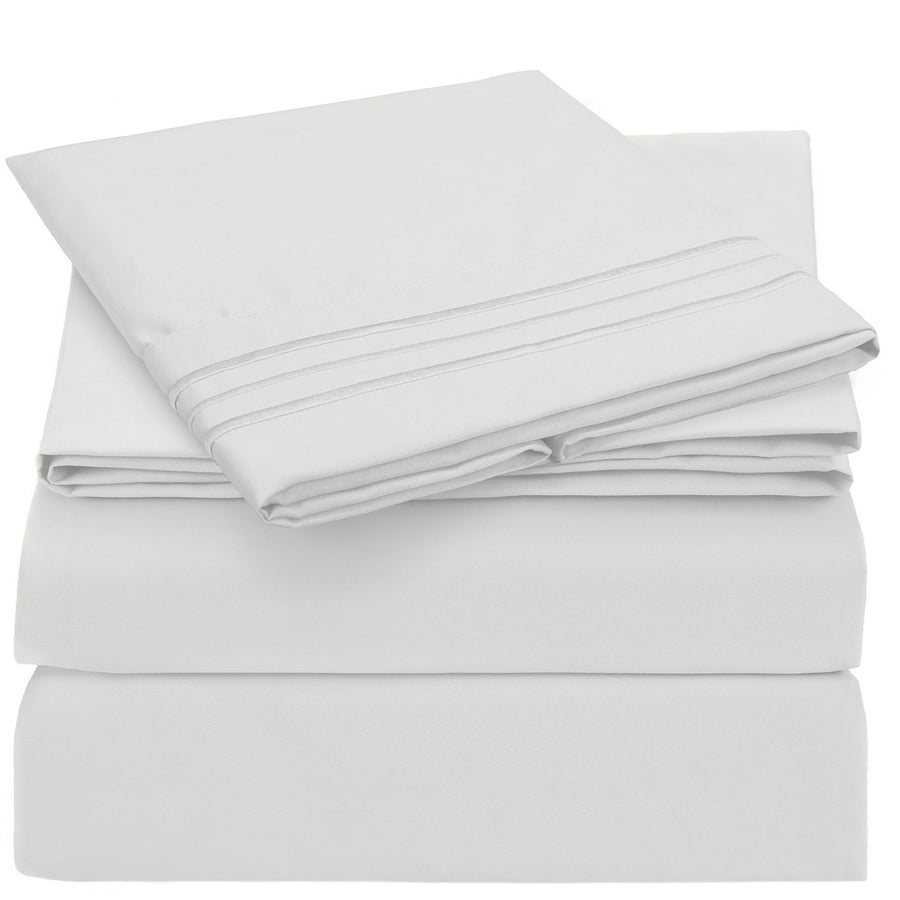 Mellanni Sheet Set Hotel Luxury Brushed Microfiber, Deep Pocket Sheet, 3 Piece Twin Ivory