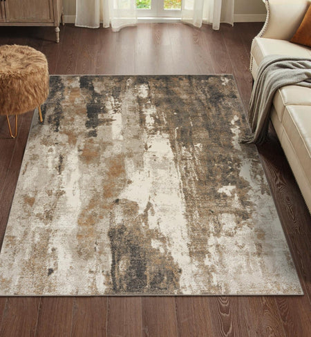 Luxe Weavers Modern Abstract Beige 2x3 Area Rug, Stain Resistant Carpet