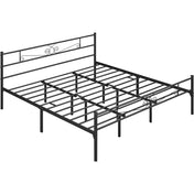 Renwick Jocelyn Modern Scroll Metal Platform California King Bed, Black