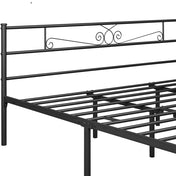 Renwick Jocelyn Modern Scroll Metal Platform California King Bed, Black