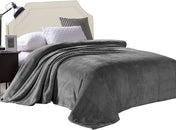 Exclusivo Mezcla Waffle Textured Soft Fleece Blanket, King Size Bed Blanket, Cozy Warm and Lightweight (Dark Grey, 90x104 inches)
