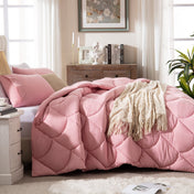 Yalamila WhatsBedding 2 Pieces Bed in a Bag Comforter Set Duvet Insert,Reversible,Pink,Twin