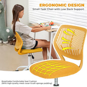 Homy Casa Teens Task Home Office Chair Ergonomic Small Cute Chair, Lumbar Support Breathable Mesh Seat for Student,Lime Yellow