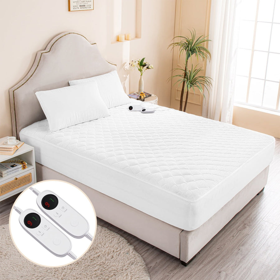 VOUA Electric Heated Mattress Pad, White King