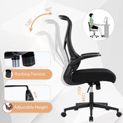 Yoyomax Office Chair, Ergonomic Home Office Desk Chairs, Computer Chair with Comfortable Armrests, Mesh Desk Chairs with Wheels, Black