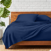 Bare Home Ultra-Soft Sheet Set - Premium 1800 Collection - Deep Pockets - 4-Pieces - Queen, Dark Blue