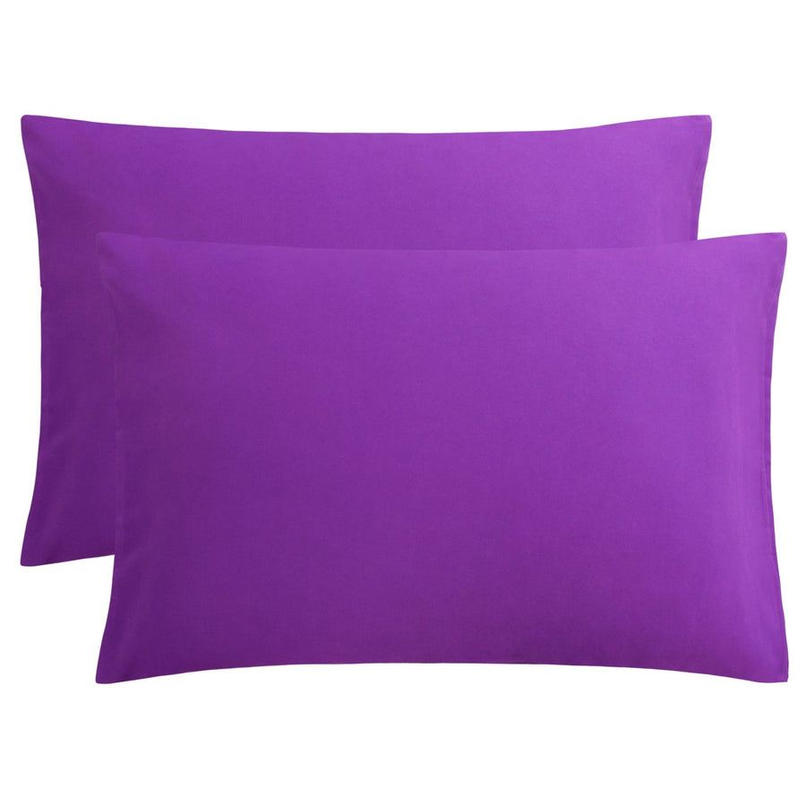 Flxxie 1800 Count Double Brushed Microfiber Envelope Pillowcases Set of 2, King, 20" x 36", Purple
