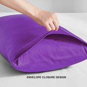 Flxxie 1800 Count Double Brushed Microfiber Envelope Pillowcases Set of 2, King, 20" x 36", Purple