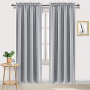 Amay Rod Pocket Window Curtain Panel Silver Grey 84 Inch Wide by 72 Inch Long-1 Panel