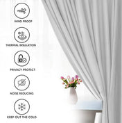 Amay Rod Pocket Window Curtain Panel Silver Grey 84 Inch Wide by 72 Inch Long-1 Panel