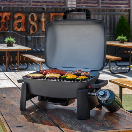 Nexgrill 1 Burner Cast Aluminum Tabletop Propane Gas Grill - Black