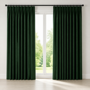 Amay Blackout Double Pinch Pleat Curtain Panel Dark Green 50"W x 168"L- 1Panel