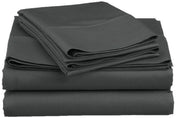 Amay 100% Cotton 600-Thread Count 4-PCs Sheet Set Easily Fit upto 24 Inch Deep Pockets Solid Pattern ( Queen, Dark Grey )