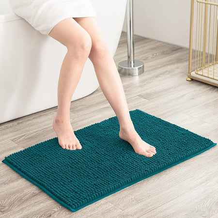 Chun Yi Non-slip Bathroom Rugs Chenille Soft Absorbent Plush Bath Mat (Blue,24"*60")