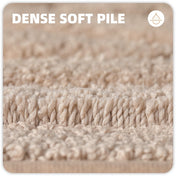 PABUBE Bathroom Rug, Soft Absorbent Bathroom Mat, Non Slip Shag Bath Rug, Machine Washable Bath Mat, 20"x 51" , Khaki