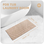 PABUBE Bathroom Rug, Soft Absorbent Bathroom Mat, Non Slip Shag Bath Rug, Machine Washable Bath Mat, 20"x 51" , Khaki