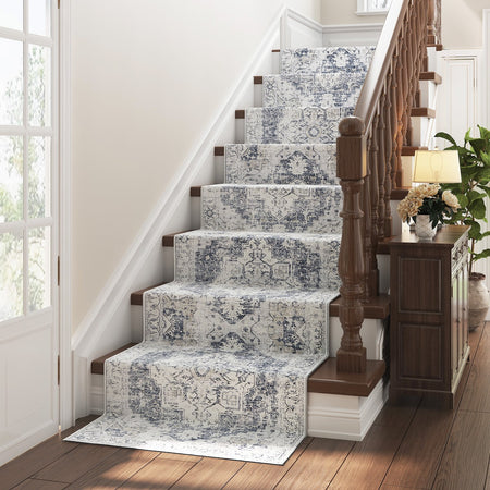Rugking Runner Rug 2x12 Vintage Printed Grey Area Rug Stairway Carpet Home Accent Thin Rug For Hallway Bedroom Kitchen Living Room
