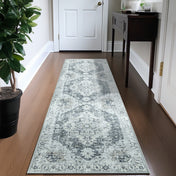 Rugking Runner Rug 2x12 Vintage Printed Grey Area Rug Stairway Carpet Home Accent Thin Rug For Hallway Bedroom Kitchen Living Room