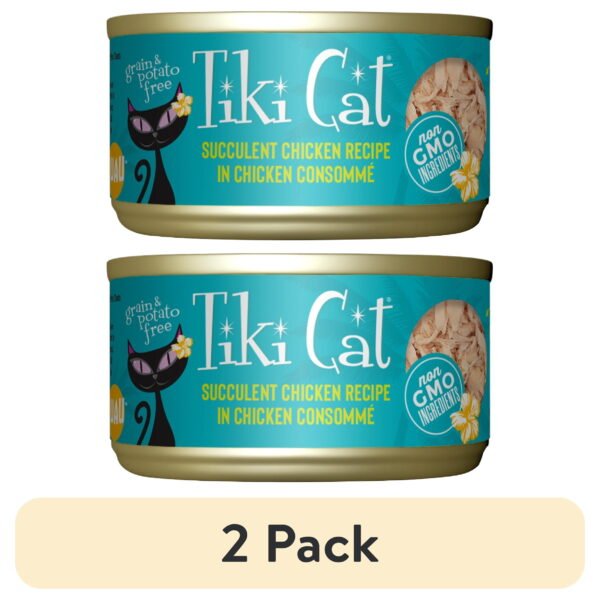 (2 pack) Tiki Cat Luau Wet Cat Food, Succulent Chicken, 2.8 oz. Can