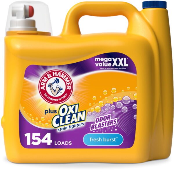 ARM & HAMMER Plus OxiClean with Odor Blasters Liquid Detergent, Fresh Burst, 200.2 Fl Oz
