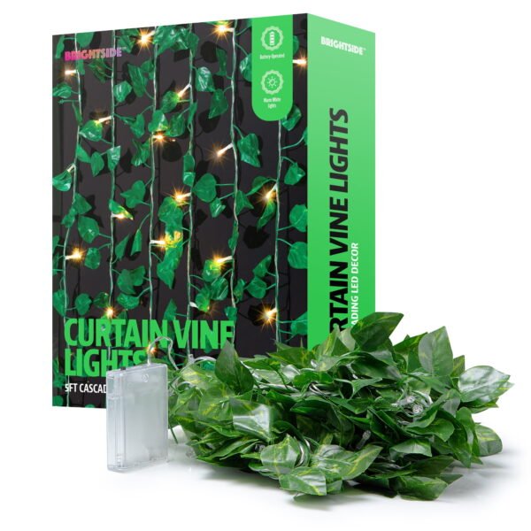 BrightSide LED Cascading Curtain Vine Indoor Lights, Warm White, 3.5ft W x 5ft H