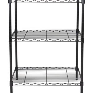 Hyper Tough Multipurpose 3-Tier Wire Shelving Rack, Black, 750 lbs Capacity
